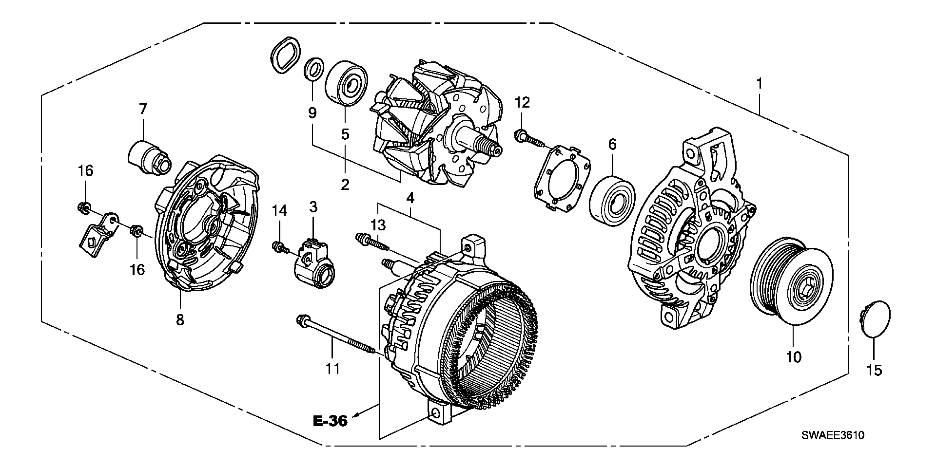 Honda 31100RSRE01 - Alternator www.parts5.com