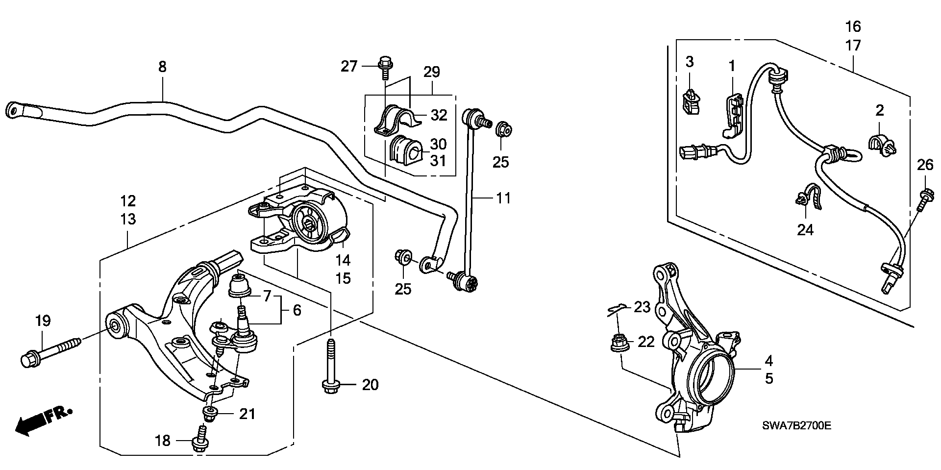 Honda 51396-SWA-E01 - Vlezajenje, upravljalni vzvod www.parts5.com