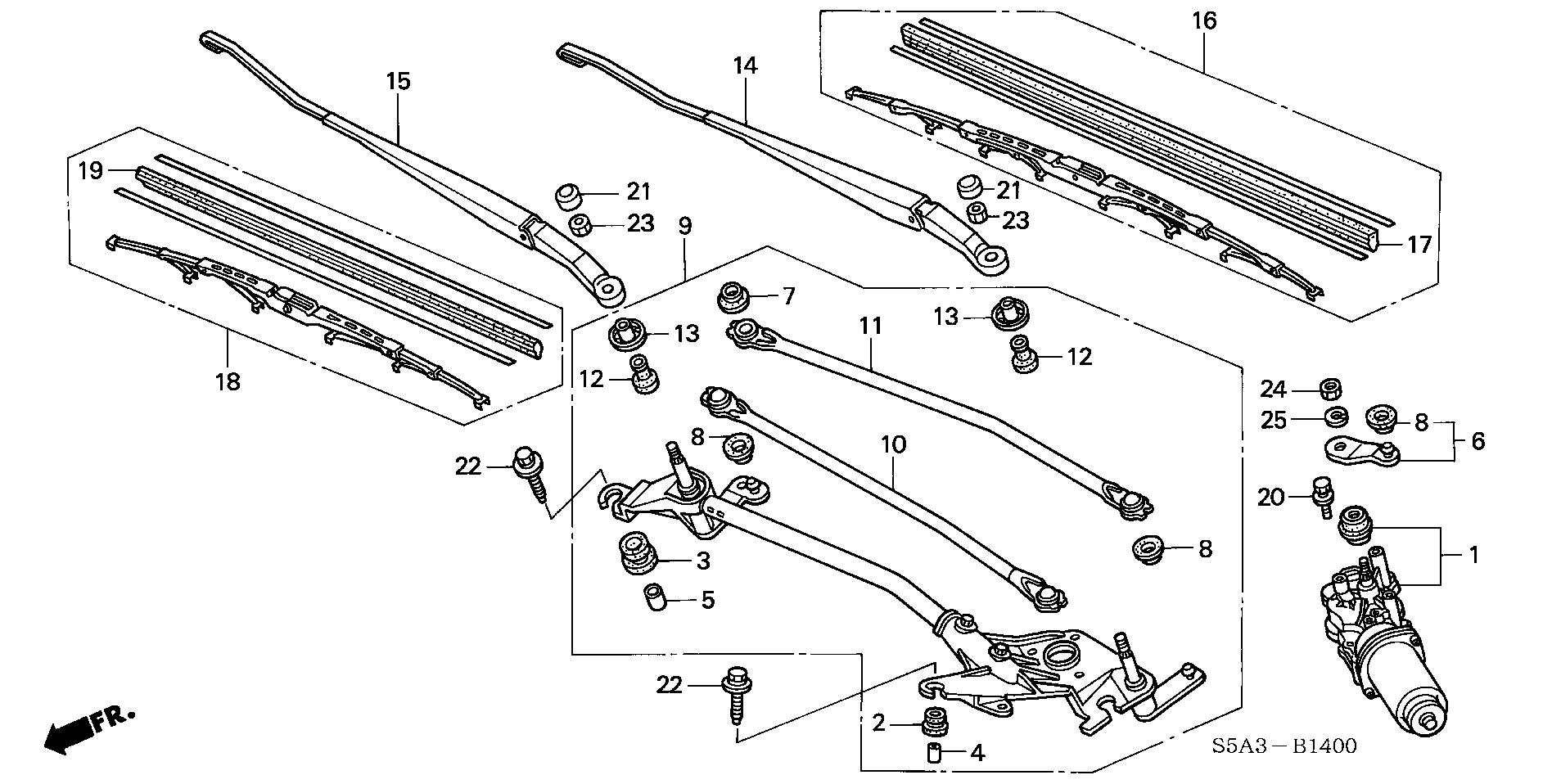 Honda 76630-S5A-A01 - BLADE, WINDSHIELD WIPER (475MM) www.parts5.com