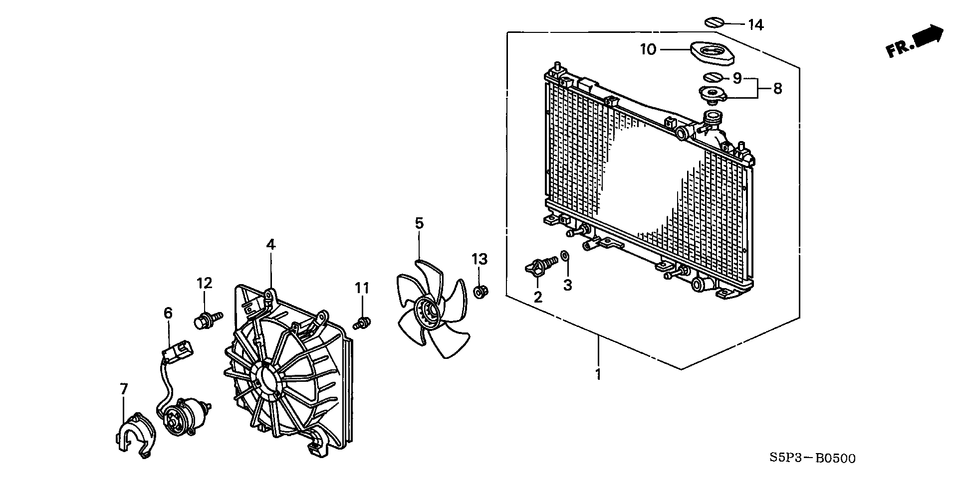 Honda 19010PLMA51 - Jäähdytin,moottorin jäähdytys www.parts5.com