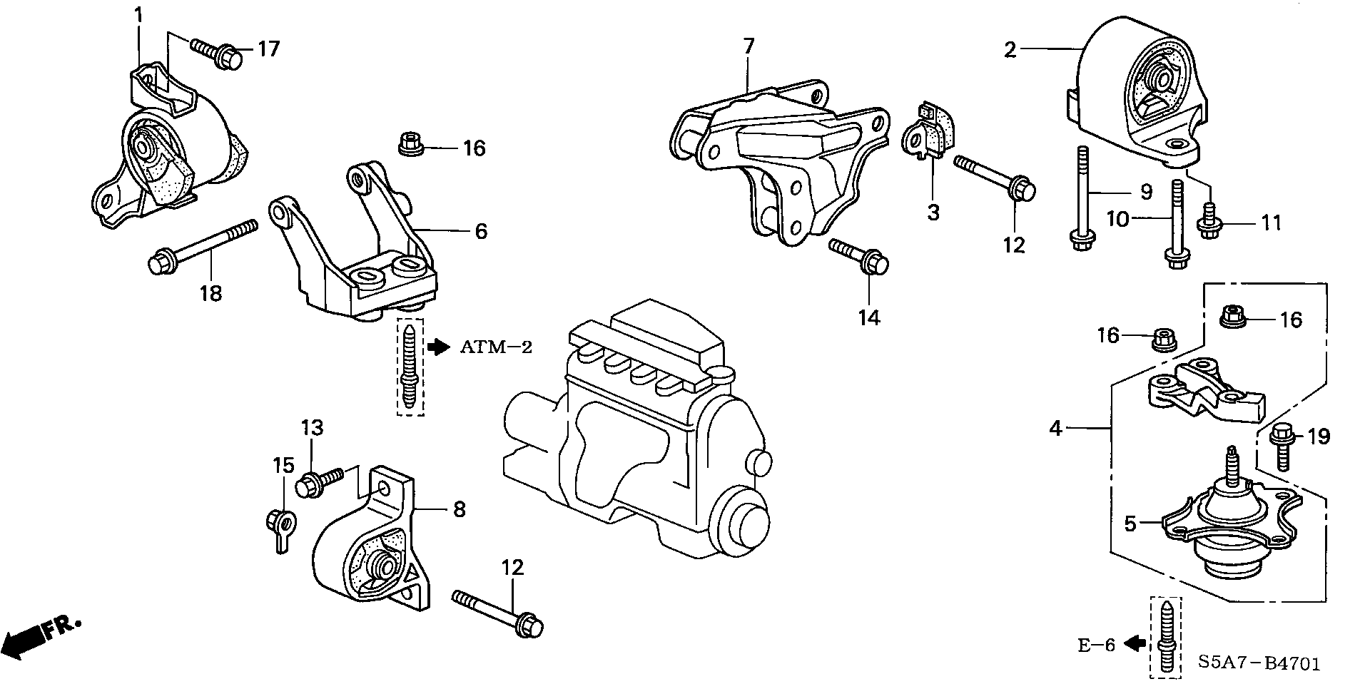 Honda 50810-S5A-992 - Lagerung, Motor www.parts5.com