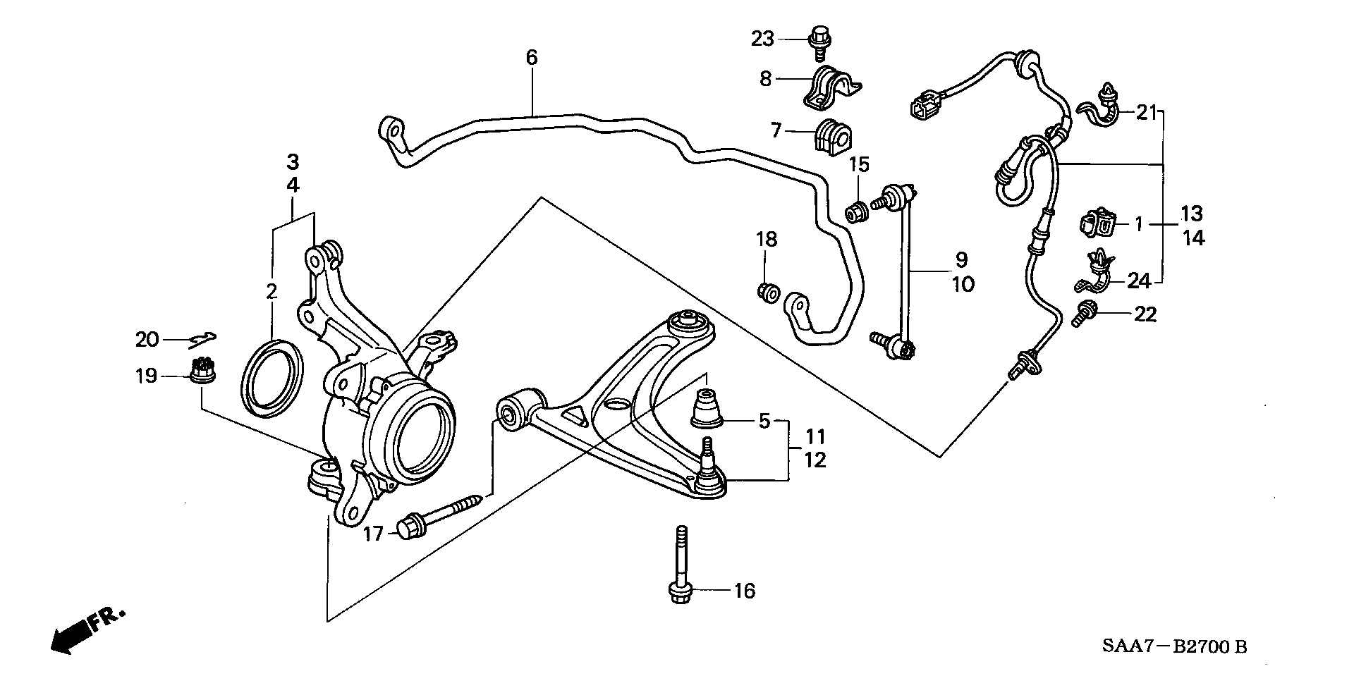 Honda 51360-SAA-E01 - Bugi kolu, tekerlek bağlantısı www.parts5.com