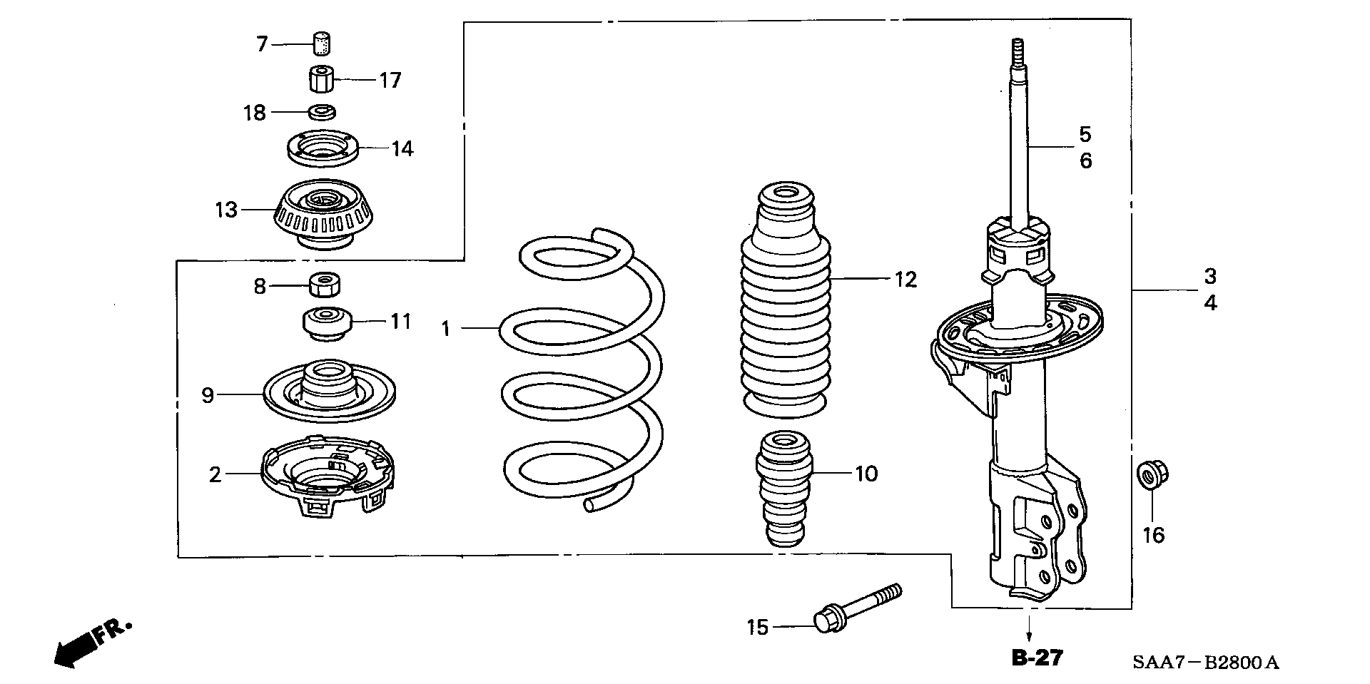 Honda 51606-SAA-E01 - Amortisör www.parts5.com