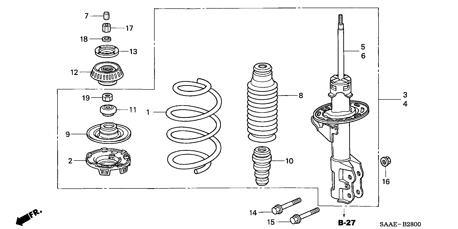 Honda 51726-SAA-003 - Rolling Bearing, suspension strut support mounting parts5.com