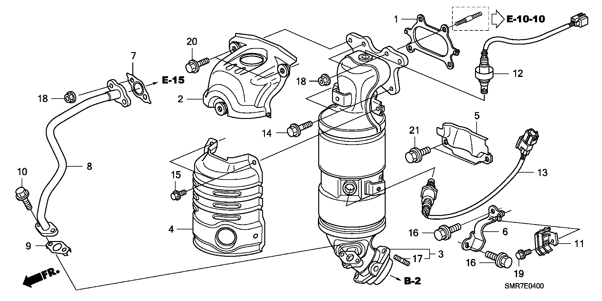 Honda 18160RSAG00 - Catalizador www.parts5.com