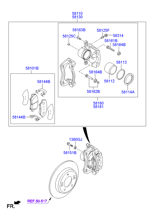 KIA 58101 3XA20 - Brake Pad Set, disc brake www.parts5.com