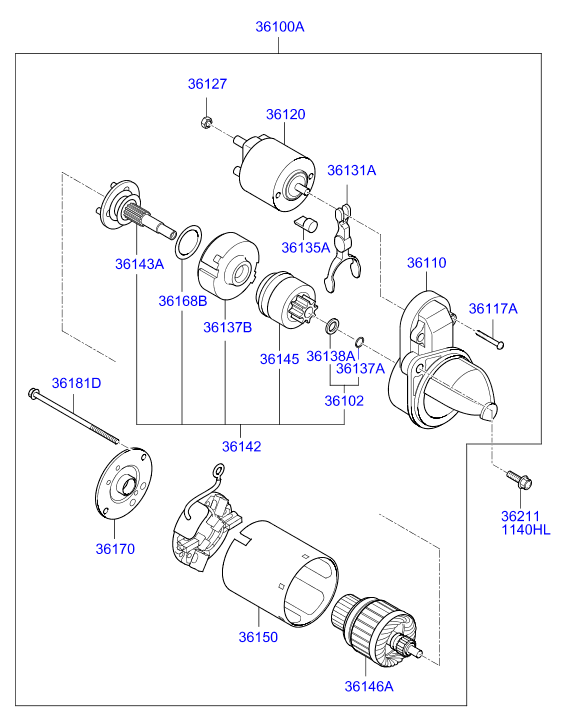 Hyundai (BEIJING) 36100-2E120 - Starter www.parts5.com