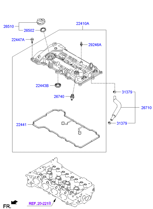 Hyundai 22441-2E000 - Garnitura, capac supape www.parts5.com