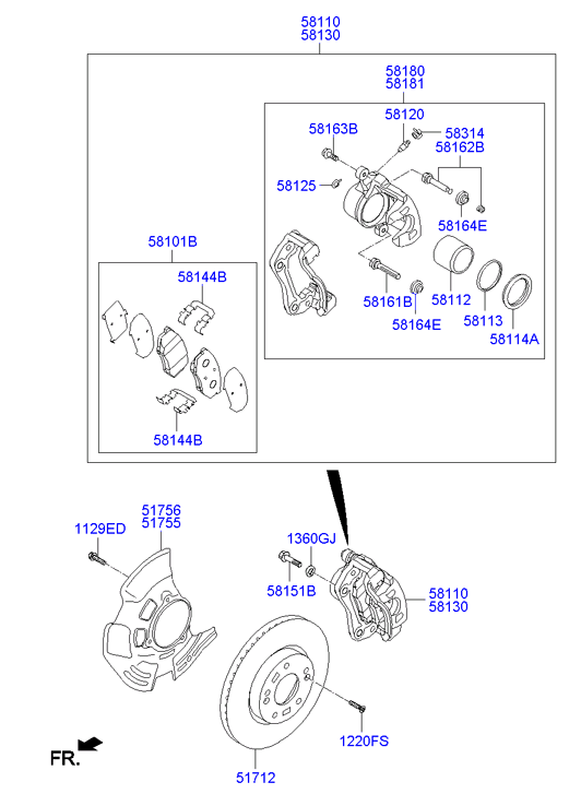 KIA 58101-3SA25 - Set placute frana,frana disc www.parts5.com