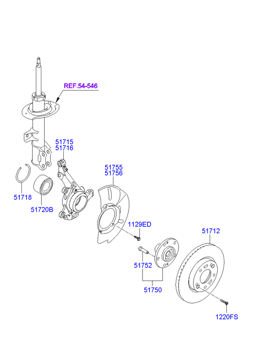 Hyundai 517503K000 - Set rulment roata www.parts5.com