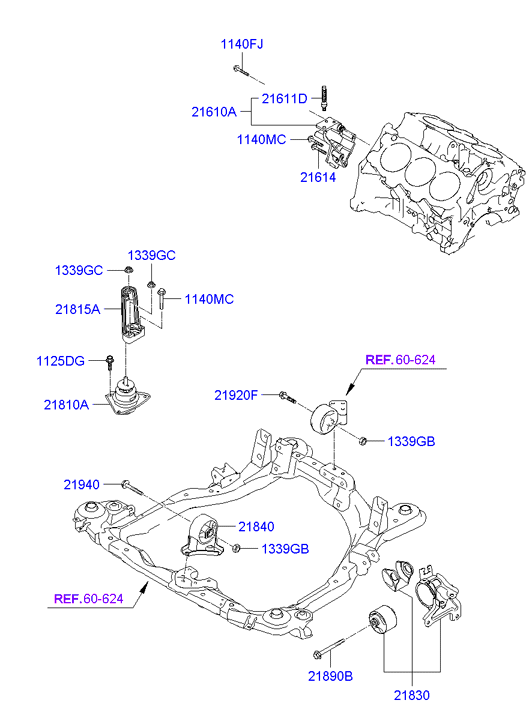 KIA 218102E000 - Suport motor www.parts5.com