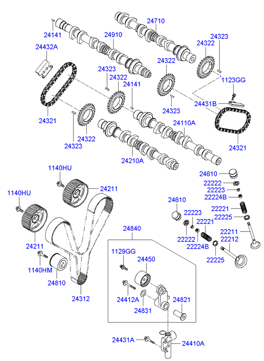 Hyundai 2484037110 - Натяжитель, ремень ГРМ www.parts5.com