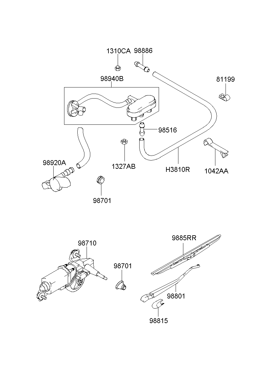 Hyundai 98832H1000 - Μάκτρο καθαριστήρα www.parts5.com