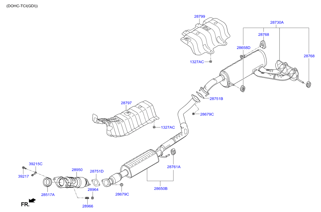 Hyundai 28751-2V100 - Gasket, exhaust pipe www.parts5.com