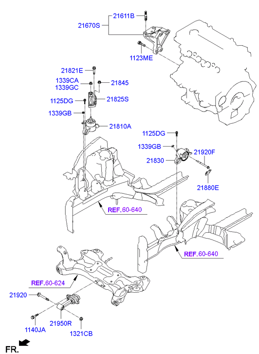 KIA 21950-2V000 - Holder, engine mounting www.parts5.com