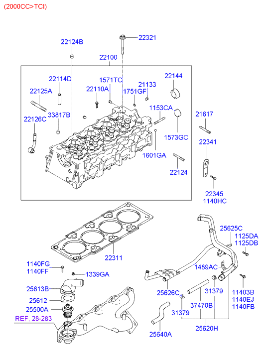 Hyundai 25500-23001 - Thermostat, coolant parts5.com