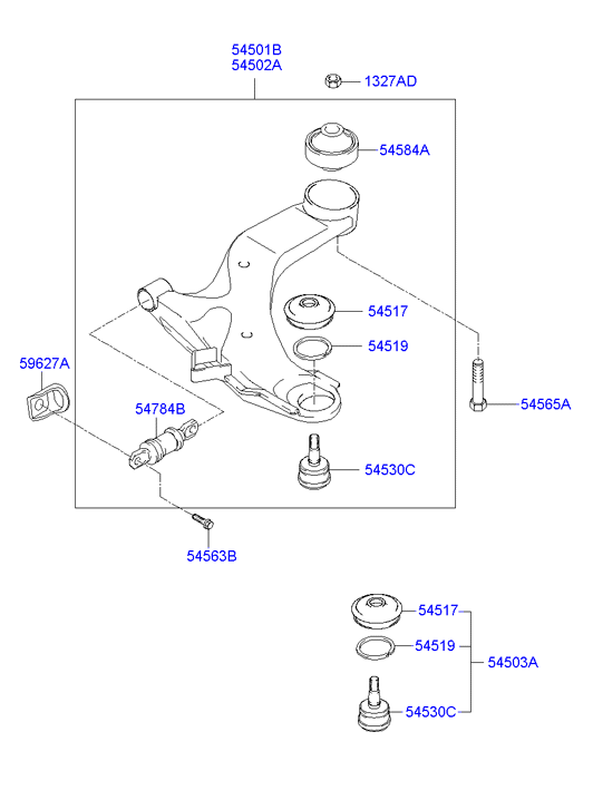 Hyundai 54500-2D002 - Krmilje, obesa koles www.parts5.com