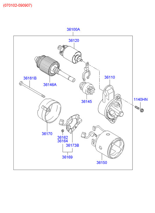 KIA 36100-2a100 - Démarreur www.parts5.com