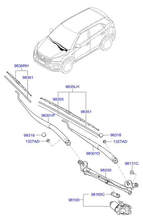 KIA 983503X000 - Wischblatt www.parts5.com