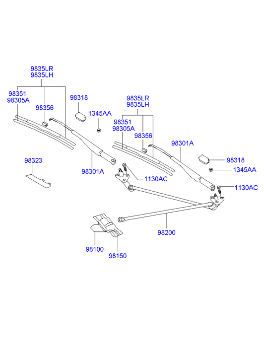 Hyundai 98350-4a500 - Wiper Blade parts5.com