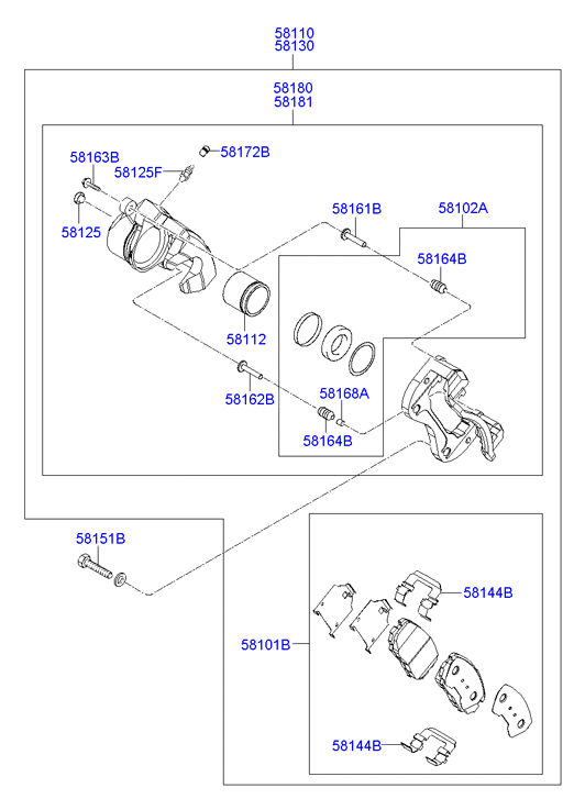 Hyundai 58101-3KA20 - Komplet zavornih oblog, ploscne (kolutne) zavore www.parts5.com