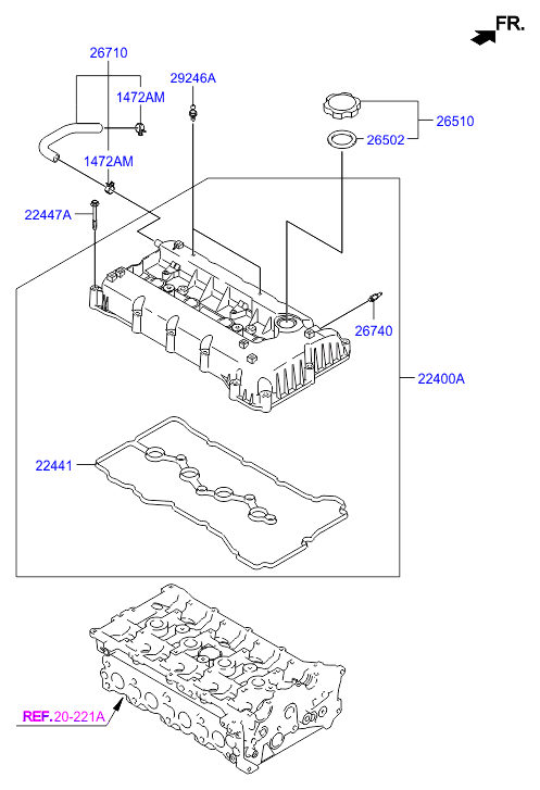 KIA 22441-2G600 - Garnitura, capac supape www.parts5.com