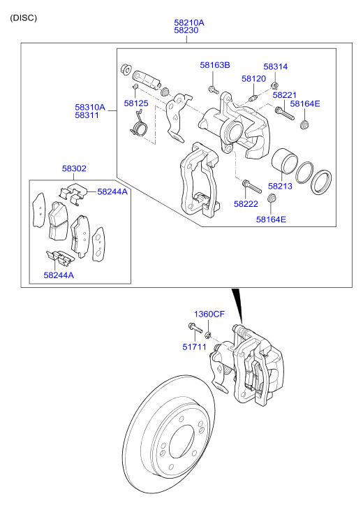 KIA 58302 A6A31 - Piduriklotsi komplekt,ketaspidur www.parts5.com