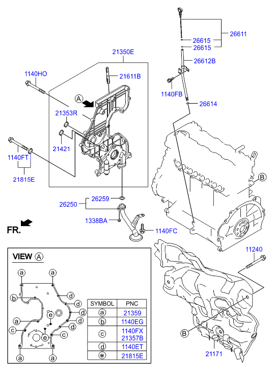 KIA 21361-2A000 - Simering, arbore cotit www.parts5.com