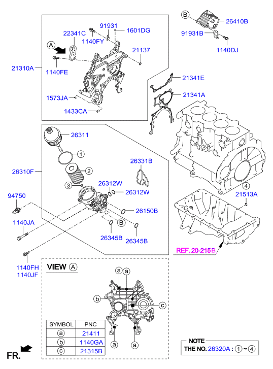 KIA 26320 2A500 - Yağ filtresi www.parts5.com