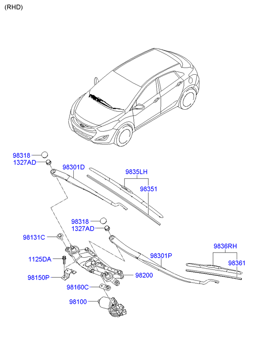 Hyundai 98350-3R200 - Stieracia liżta www.parts5.com