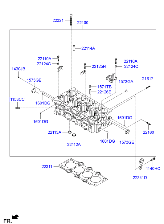 KIA 22311-2A102 - Прокладка, головка цилиндра www.parts5.com