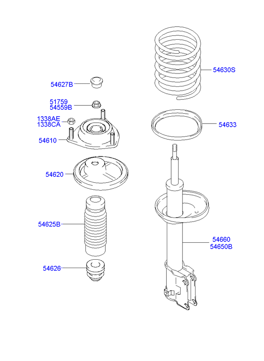 Buessing 546512D000 - Strut assy - front, lh www.parts5.com