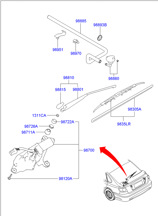 Hyundai 9836037000 - Balai d'essuie-glace www.parts5.com