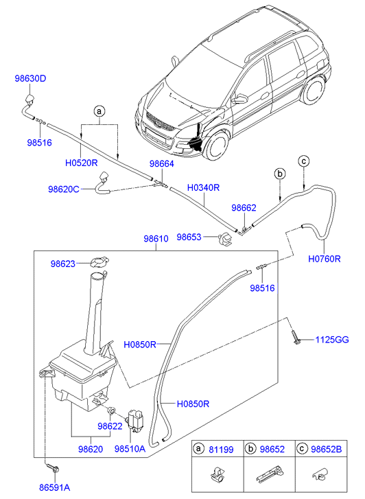 KIA 9851025100 - Pompa de apa,spalare parbriz www.parts5.com