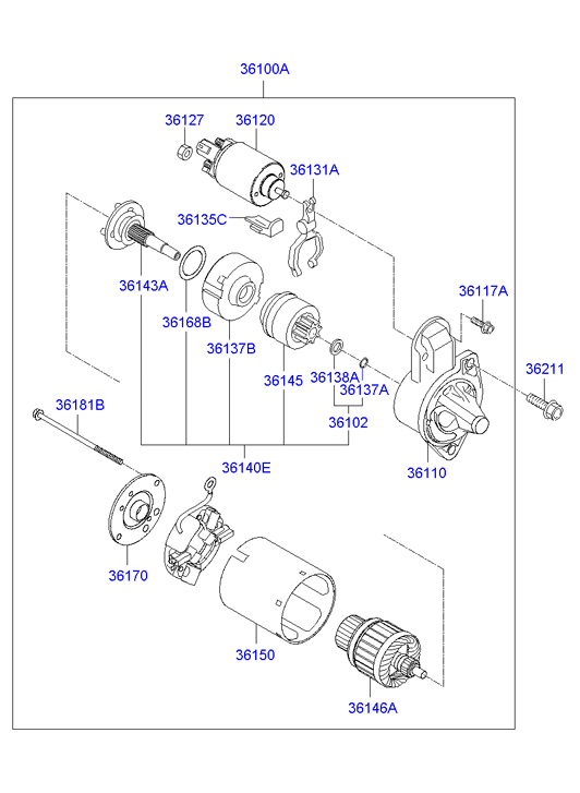 Hyundai 361002A300 - Démarreur www.parts5.com