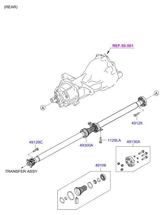 Hyundai 493002B500 - Suspensión, árbol de transmisión www.parts5.com