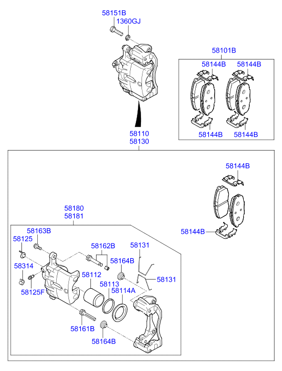 Hyundai 58101F2A00 - Set placute frana,frana disc www.parts5.com