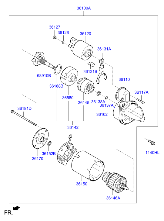 Hyundai 361002E200 - Démarreur www.parts5.com