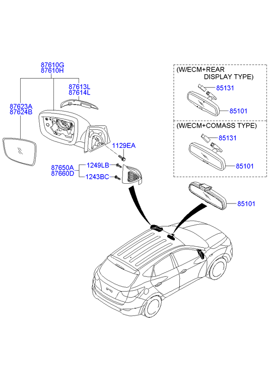 Hyundai 876202Y070 - Oglinda exterioara www.parts5.com