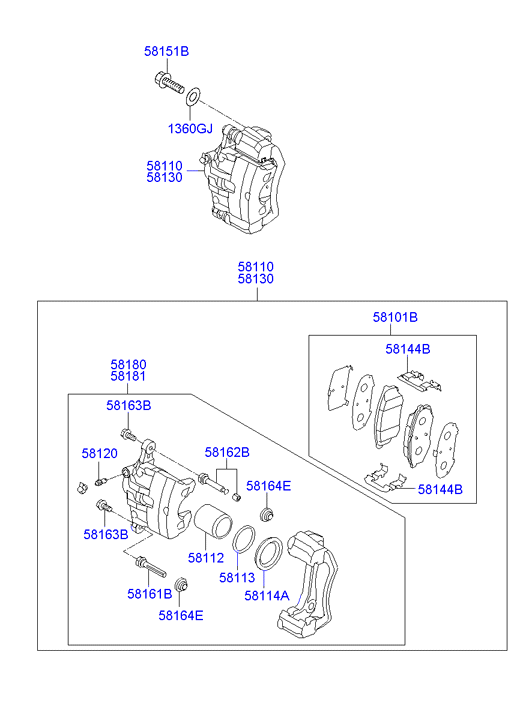 Buessing 58101-2YA00 - Komplet zavornih oblog, ploscne (kolutne) zavore www.parts5.com