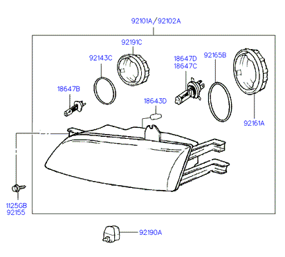 Hyundai 1864755009E - Bulb, cornering light www.parts5.com