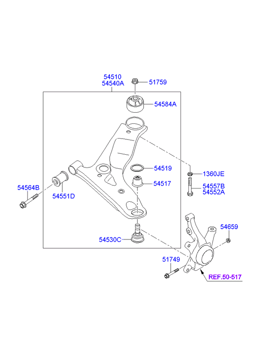 Hyundai 54551-07000 - Suport,trapez www.parts5.com