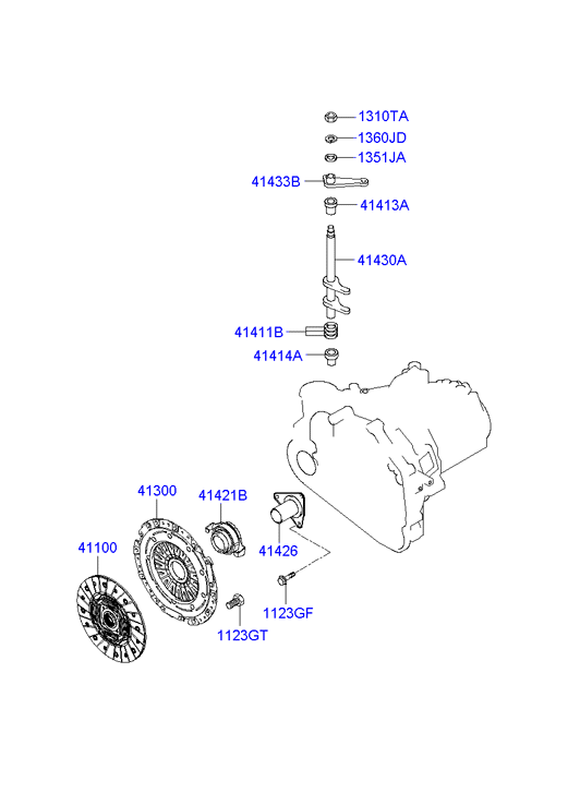 Hyundai 41421-39265 - Rulment de presiune www.parts5.com