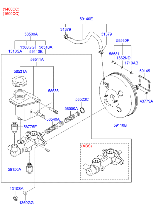 KIA 58510 1G000 - Brake Master Cylinder parts5.com