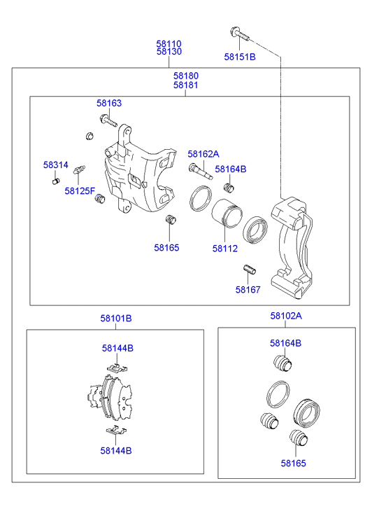 Hyundai 58101-1CA10 - Komplet zavornih oblog, ploscne (kolutne) zavore www.parts5.com