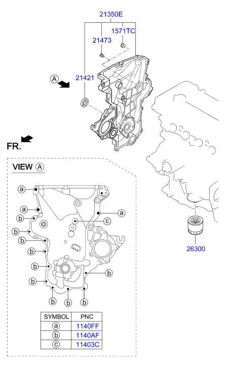 Hyundai 21421-2B000 - Shaft Seal, crankshaft www.parts5.com