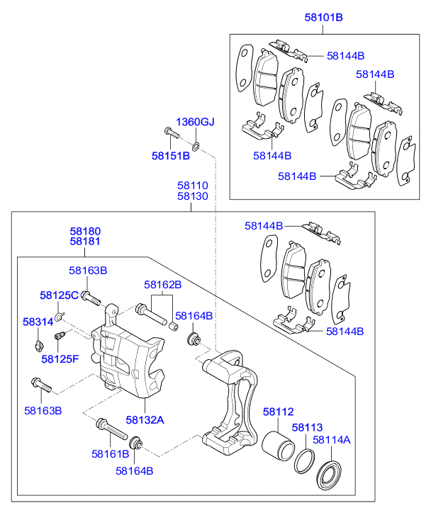 KIA 58110-4L000 - Etrier frana www.parts5.com