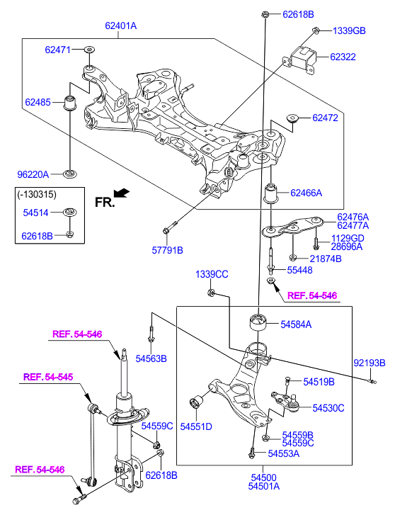 Hyundai 54551-3R000 - Bush of Control / Trailing Arm www.parts5.com