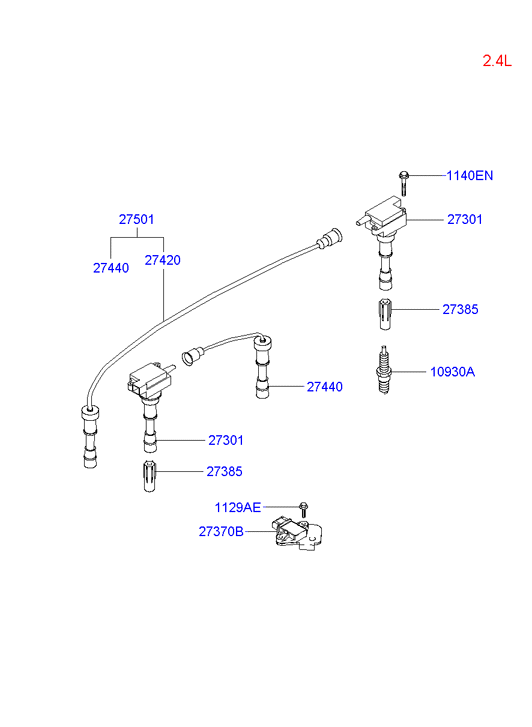 Hyundai 27501-38B00 - Set cablaj aprinder www.parts5.com