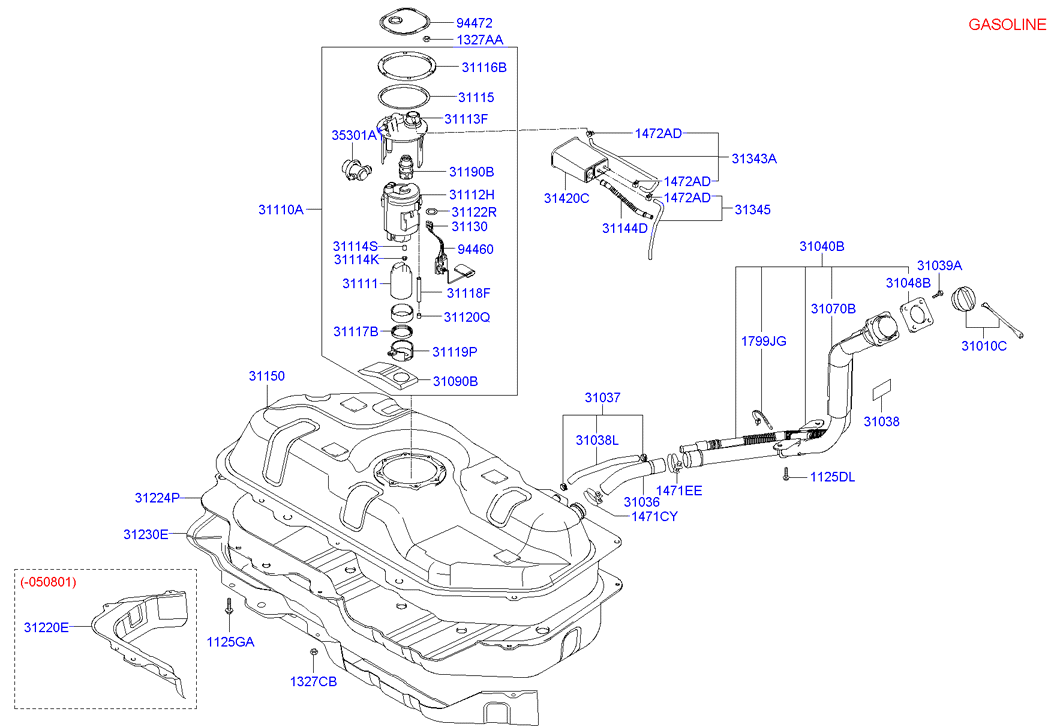 Hyundai 311112D460 - Bomba de combustible www.parts5.com